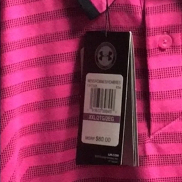 Under Armour Heat gear polo,golf shirt,men Large,Short sleeve , logo,stripes. - Picture 14 of 14